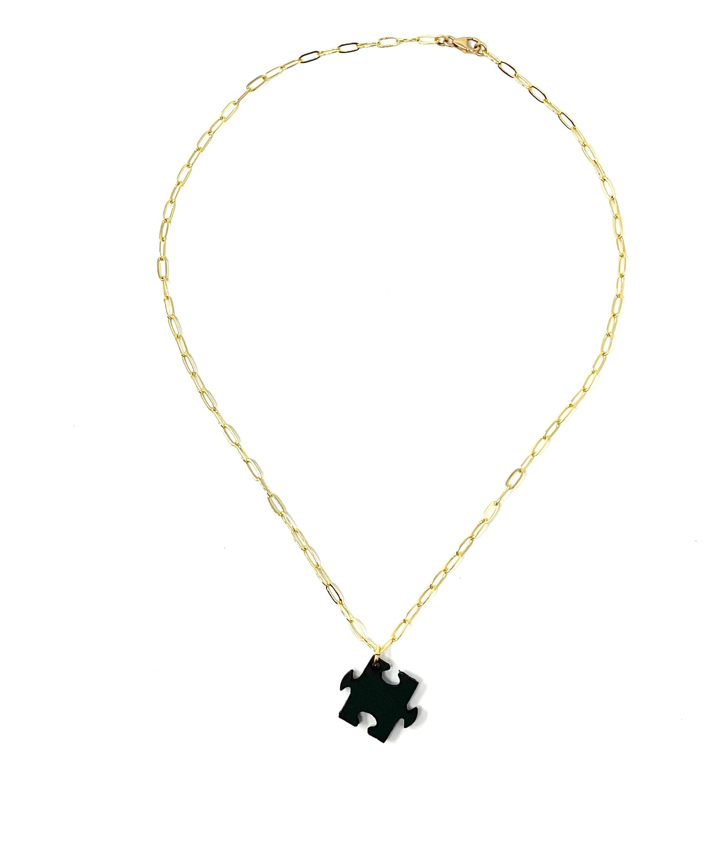 Puzzle piece pendant necklace