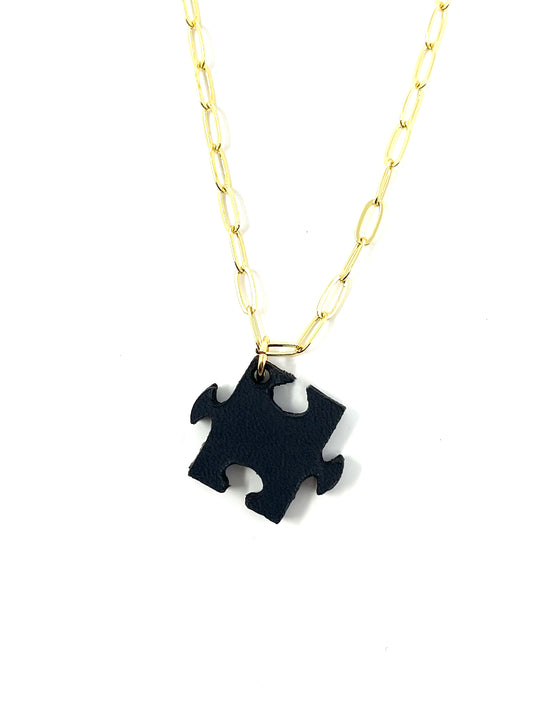 Puzzle piece pendant necklace